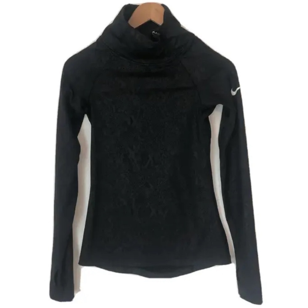 Nike Pro Dri-Fit Turtleneck Zip Mock Neck Athletic Running Longsleeves Top Sz S
